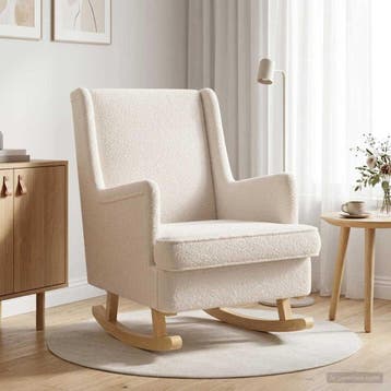 vidaXL Schommelstoel Crèmekleurig 62 x 80 x 85 cm Bouclé, Verzenden, Nieuw