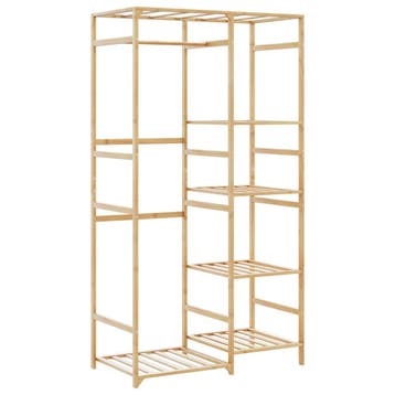 vidaXL Kledingrek met schappen 100x50x184,5 cm bamboe, Huis en Inrichting, Verzenden, Nieuw