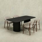 Mangohouten Eettafel Keelin 260x120 cm Zwart, Verzenden, Nieuw, Industriële meubels, Overige vormen