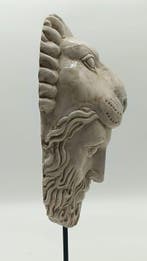 sculptuur, Ercole con il leone nemea - 44 cm - marmerstof