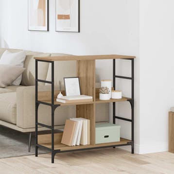 vidaXL Boekenplank 4-laags 78.5 x 33 x 82 cm Bewerkt hout, Huis en Inrichting, Verzenden, Nieuw