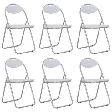 vidaXL Eetkamerstoelen inklapbaar 6 st kunstleer wit, Huis en Inrichting, Verzenden, Nieuw