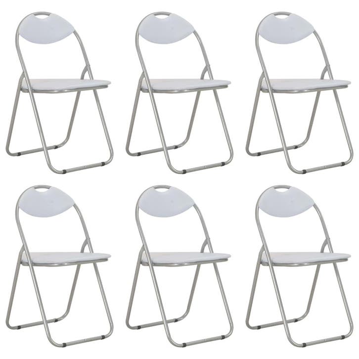 vidaXL Eetkamerstoelen inklapbaar 6 st kunstleer wit, Huis en Inrichting, Stoelen, Nieuw, Verzenden