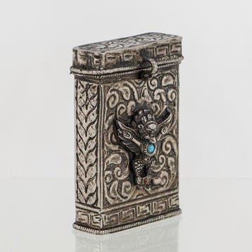 Reliekhouder - Tibetaans zilver - 1970-1980 - met Garuda, Antiquités & Art