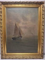 Romain Steppe (1859-1927) - Zeilschip op volle zee