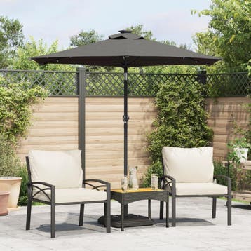 vidaXL Parasol met stalen paal 225x225x212 cm, Verzenden, Nieuw