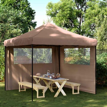 vidaXL Partytent 292 x 292 x 315 cm Bruin Oxford Stof, Verzenden, Nieuw