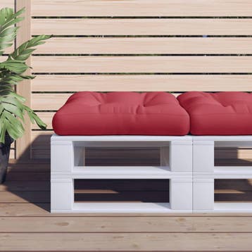 vidaXL Palletkussen 58x58x10 cm stof wijnrood, Huis en Inrichting, Verzenden, Nieuw