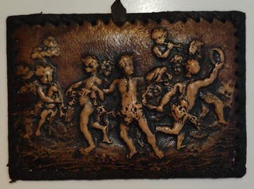 Bas-reliëf in leer - Plaque - Leder