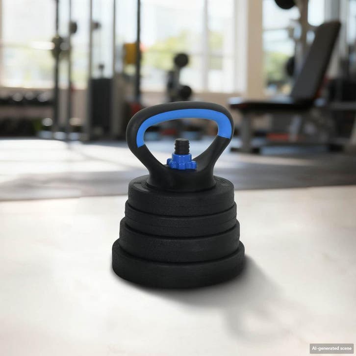 vidaXL 4-in-1 Dumbbell Barbell Kettlebell Set 30 kg Zwart en, Sport en Fitness, Fitnessmaterialen, Nieuw, Verzenden