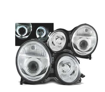 PHARES POUR MERCEDES W210 99-02 ANGEL EYES CHROMÉ, Autos : Pièces & Accessoires, Verzenden