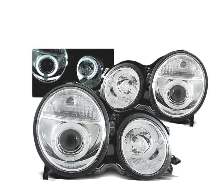 PHARES POUR MERCEDES W210 99-02 ANGEL EYES CHROMÉ, Autos : Pièces & Accessoires, Éclairage, Envoi