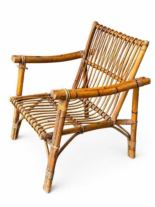 Fauteuil - Bamboe, Rattan - Bamboe-fauteuil, Antiek en Kunst, Curiosa en Brocante
