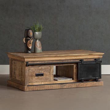 Salontafel Mangohout Milan 120 cm, Verzenden, Nieuw, Industriële meubels, Overige vormen