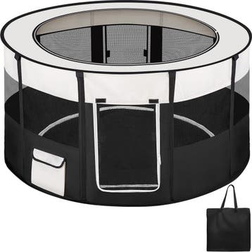 tectake Puppyren Carola - zwart, Animaux & Accessoires, Maisons pour chiens, Verzenden