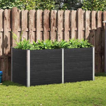 vidaXL Plantenbak verhoogd 200x100x91 cm HKC grijs, Verzenden, Nieuw