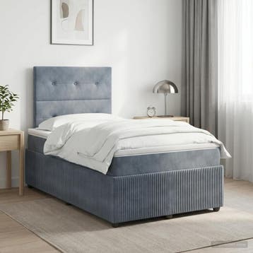 vidaXL Boxspringbed met matras Donkergrijs 120 x 190 cm, Maison & Meubles, Verzenden