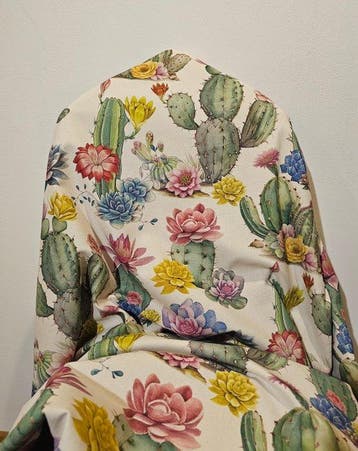 Bohemien stof van natuurlijke katoen met cactus - Artmaison