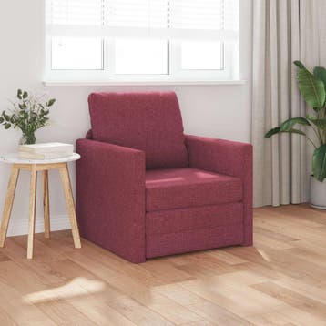 vidaXL Slaapbank / zetel Wijnrood 74 x 77 x 81 cm Stof, Verzenden