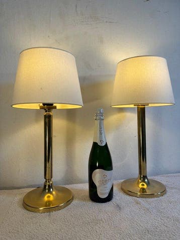 Tafellamp (2) - Elegance - Messing, Staal, Textiel - Set