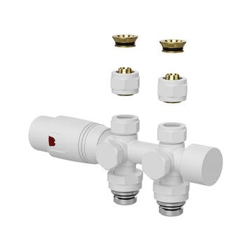 Belrad onderblok mat wit recht/haaks thermostatisch set, Verzenden, Nieuw, Thermostaat