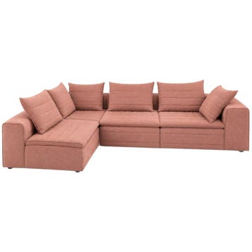 Elementenbank Zacht Roze - Modulaire zetel, Huis en Inrichting, 300 cm of meer, Zo goed als nieuw, Hollywood Regency, Stof