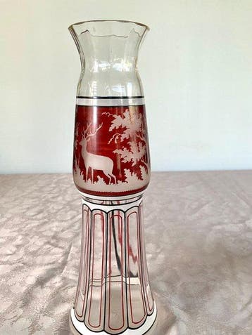 Vaas (2) - Kristal - Boheemse kristal, Antiek en Kunst, Antiek | Glaswerk en Kristal