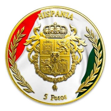 Hispanie. 5 Pesos 2025 1 oz 5 pesos Hispania Mexican Flag