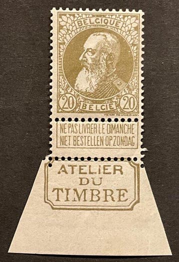 Belgique 1905 - Leopold II Grove barbu - 20c et 50c avec, Gestempeld