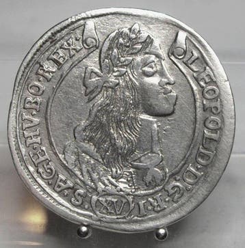 Oostenrijk. Leopold I. 15 Kreuzer 1674 KB, Kremnitz (Zonder