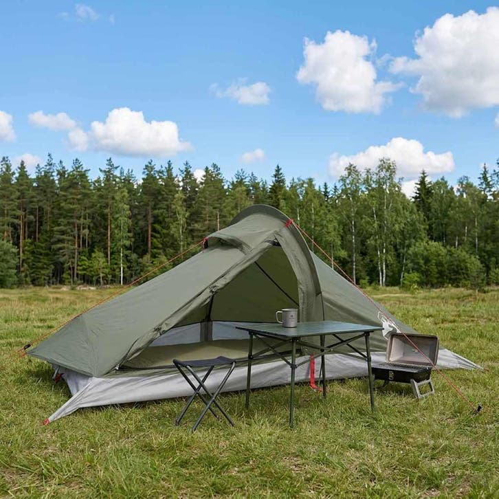 vidaXL Backpacking Tent Olijfgroen 4-persoons, Caravanes & Camping, Tentes, Envoi