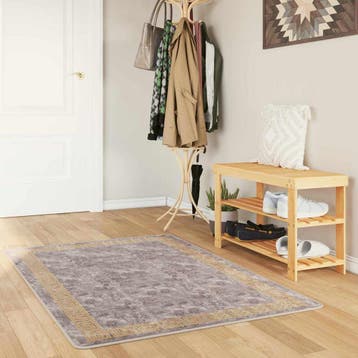 vidaXL Tapijt Runner MARSA Grijs en Goud 100 x 200 cm, Verzenden