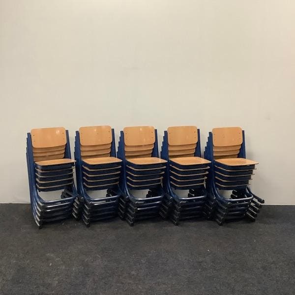 complete set 20 stuks schoolstoelen Presikhaaf (gele stip),, Maison & Meubles, Chaises