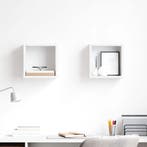 vidaXL Wandschappen kubus 2 st 26x15x26 cm wit, Verzenden, Nieuw