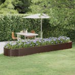 vidaXL Plantenbak 396x100x36 cm gegalvaniseerd staal bruin, Tuin en Terras, Bloempotten, Verzenden, Nieuw
