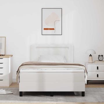 vidaXL Boxspring bed met hoofdeinde Wit 120 x 200 cm, Verzenden, Nieuw