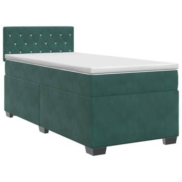 vidaXL Boxspringbed met matras Donkergroen 90 x 200 cm, Verzenden, Nieuw
