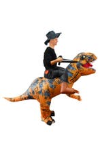 KIMU® Opblaas Kostuum Kinderen Rijdend op T-Rex 80 86 92 98, Ophalen of Verzenden, Nieuw