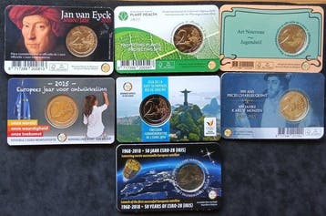 België. 2 Euro 2015/2023 (7 coincards) (Zonder minimumprijs)