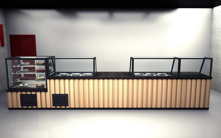 Complete lijn | Bain marie | Saladette | Neutrale vitrine |, Zakelijke goederen, Horeca | Keukenapparatuur, Nieuw in verpakking