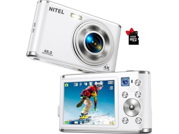 NITEL 54MP23 - Digitale Camera - 48MP FHD 4K - Wit (64GB), TV, Hi-fi & Vidéo, Appareils photo numériques, Envoi