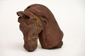 Antieke Gietijzeren Paardenhoofd, Antiek en Kunst
