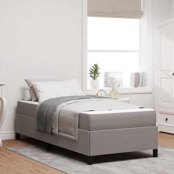 vidaXL Boxspring bed met matras Taupe 90 x 190 cm Stof, Verzenden