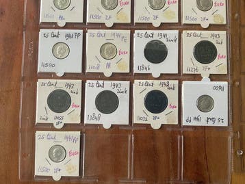 Pays-Bas. Wilhelmina. 1941-1944 (28 stuks). Oorlogs geld.