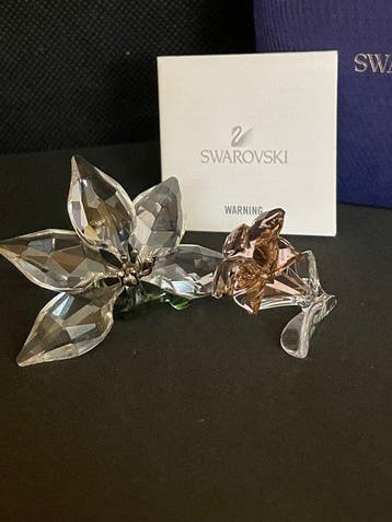 Swarovski - Beeldje - Woestijnroos en Orchidee (2) - Kristal