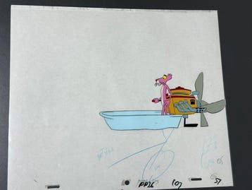 Friz Freleng - Originele animatiecel en tekening van de Pink, Nieuw in verpakking