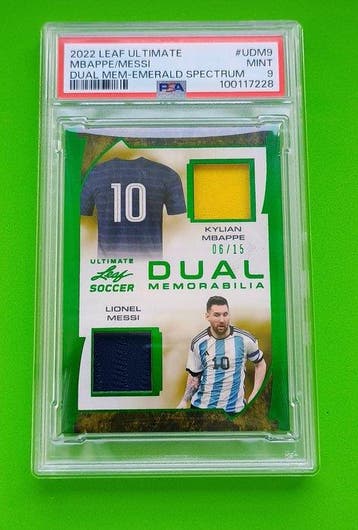 2022 Leaf Ultimate Soccer Lionel Messi, Kylian Mbappé - Game, Verzamelen, Nieuw