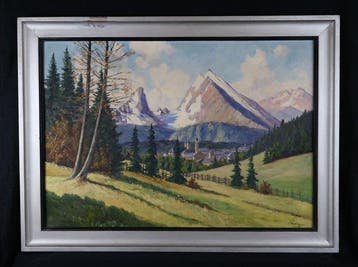 Fritz Thate (1889-1968) - Berchtesgaden mit Watzmann
