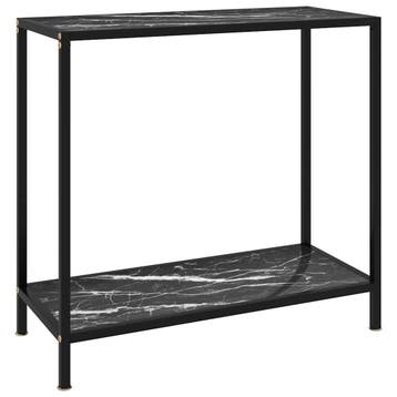 vidaXL Wandtafel 80x35x75 cm gehard glas zwart, Huis en Inrichting, Tafels | Bijzettafels, Verzenden, Nieuw