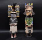 2 Poupées dans le style Kachina / Hopi - Sculpture -